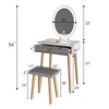 Elecwish Wood Small Vanity Table with Mirror and Chair - image 2 of 4