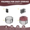 Outdoor Pet Cage Dog Kennel with Metal Gate and Roof, Heavy Duty Hexagonal Dog Kennel (4.9x4.9x3.6FT) - 2 of 4