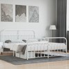 vidaXL Stylish Metal Double Bed Frame with Headboard, Footboard, and Built-in Storage Space - 2 of 4