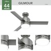 Hunter 44" Gilmour Lighted Ceiling Fan Matte Silver Finish - Modern Design for Indoor/Outdoor Use with Integrated LED Light - 3 of 4