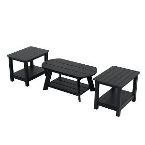 WestinTrends 3-Piece Outdoor Adirondack Coffee Table and Side Table Set - 1 of 4