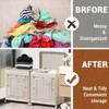 Rolling Laundry Hamper With Lid, Clothes Storage Box Household 123L Large Clothes Capacity Flip Clothing Quilt Storage Box Bedroom Foldable - 3 of 4
