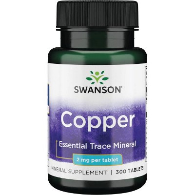 Swanson Copper Essential Trace Mineral, Helps Maintain The Health Of Organs & Tissues, 2 mg (300 Tablets).