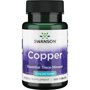 Swanson Copper Essential Trace Mineral, Helps Maintain The Health Of Organs & Tissues, 2 mg (300 Tablets). - 1 of 4