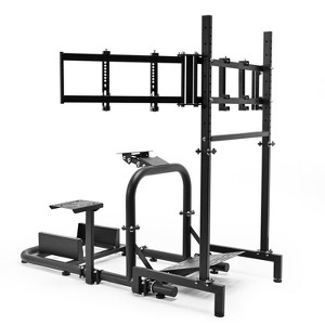 Dardoo Racing Sim Cockpit with Triple Monitor Stand for Logitech G29, Thrustmaster T300, Fanatec CSL DD | No Wheel/Pedals/Shifter - 1 of 4