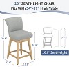 Dyonery Counter Height Swivel Barstool Set of 1 26.8 Inch Modern Faux Leather Barstools Chair for Kitchen Island Solid Wood Legs Brown Bar Stool - 4 of 4