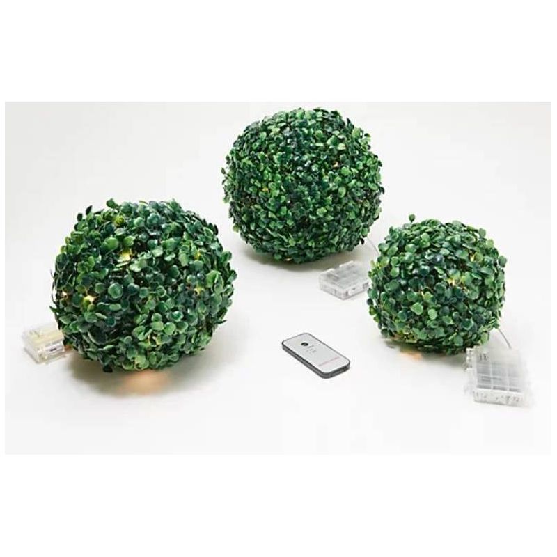 Set of 3 Boxwood Topiary Spheres Green - Ultimate Innovations, 1 of 6