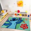 4"x6" Disney Lilo & Stitch Colorful Waving Youth Digital Printed Kids' Area Rug: Stitch Room Accent for Kids Bedroom - 4 of 4