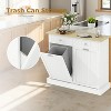 20 Gallon Tilt Out Trash Cabinet, 2-Door Wood Freestanding Garbage Recycling Cabinet with Hideaway Drawer & Pet Proof Design,for Kitchen,Living Room - 4 of 4