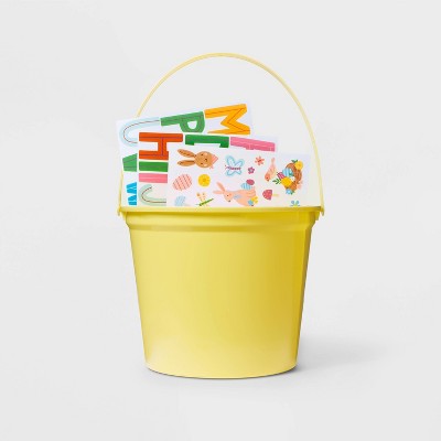 Plastic Yellow Easter Bucket with Stickers - Spritz™
