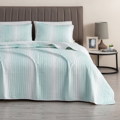 Great Bay Home Stripe Reversible Quilt Set With Shams