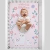Little Love by NoJo Mama's Little Llama Pink and Lavender Floral Photo Op Fitted Mini Crib Sheet - 3 of 4