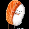 Men's Design By Humans Sushi Hug By andremullerdko T-Shirt - 2 of 4