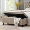 TIRAMISUBEST Upholstered tufted button storage bench ,Linen fabric entry bench with spindle wooden legs, Bed bench- Linen - 4 of 4