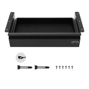 VEVOR 16" Wide Under Desk Drawer Slide Out, Under Desk Mounted Pull-out Drawer Attachment, Hidden Desktop Storage Organizer, 17x9x4 in, Black - 1 of 4