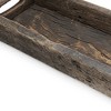 HomeRoots 24" Brown Wood Indoor Outdoor Tray With Handles - 4 of 4