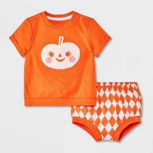 Baby Halloween Pumpkin Top & Bloomer Set - Cat & Jack™ - 1 of 4