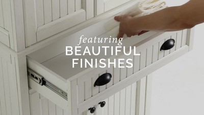 Navy Beadboard Hall Tree with Storage and Hooks