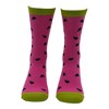 Crazy Dog Women's Watermelon Socks Funny Sarcastic Fruit Graphic Novelty Footwear for Ladies - 3 of 4
