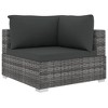 vidaXL 5-Piece Outdoor Patio Lounge Set - Durable PE Rattan Furniture with Cushions - Gray/Dark Gray - Perfect for Garden, Patio - 4 of 4