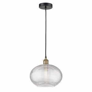 Ithaca - 1 Light Cord Hung Mini Pendant In Industrial Style-10.75 Inches Tall and 12 Inches Wide - 1 of 1