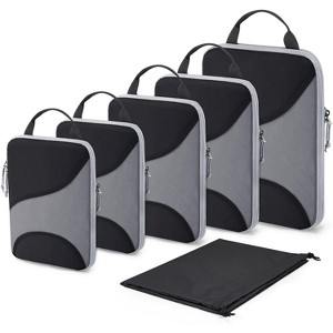Compression Packing Cubes, 6 Set/4 Set/2 Set Travel Packing Cubes Carry Suitcases, Compression Suitcase Organizers Bag - 1 of 4