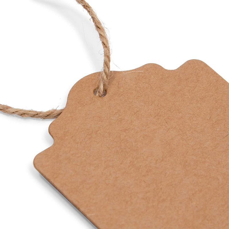 Bright Creations 300 Pack Kraft Paper Gift Tags with String, Baby Feet Cutouts (2.17 x 4.1 in), 3 of 8