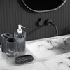 4pc Marble Resin marble effect Bath Accessory Set Black - KRALIX: Includes Dispenser, Tumbler, Dish, Holder - 4 of 4