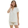 Jaclyn Intimates Womens Embossed Velour Notch Collar Top & Sleep Shorts PJ Set - 2 of 4