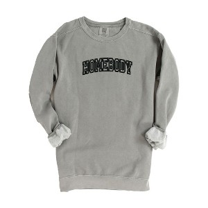 Simply Sage Market Women's  Garment Dyed Graphic Sweatshirt Embroidered Homebody - 1 of 3