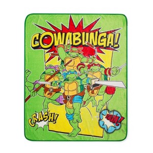 Silver Buffalo Teenage Mutant Ninja Turtles "Cowabunga" Fleece Throw Blanket | 50 x 60 Inches - 1 of 4