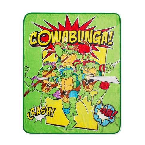 Silver Buffalo Teenage Mutant Ninja Turtles "Cowabunga" Fleece Throw Blanket | 50 x 60 Inches - image 1 of 4