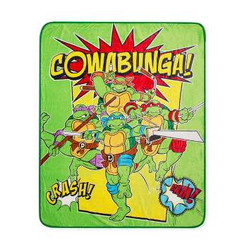 Silver Buffalo Teenage Mutant Ninja Turtles "Cowabunga" Fleece Throw Blanket | 50 x 60 Inches