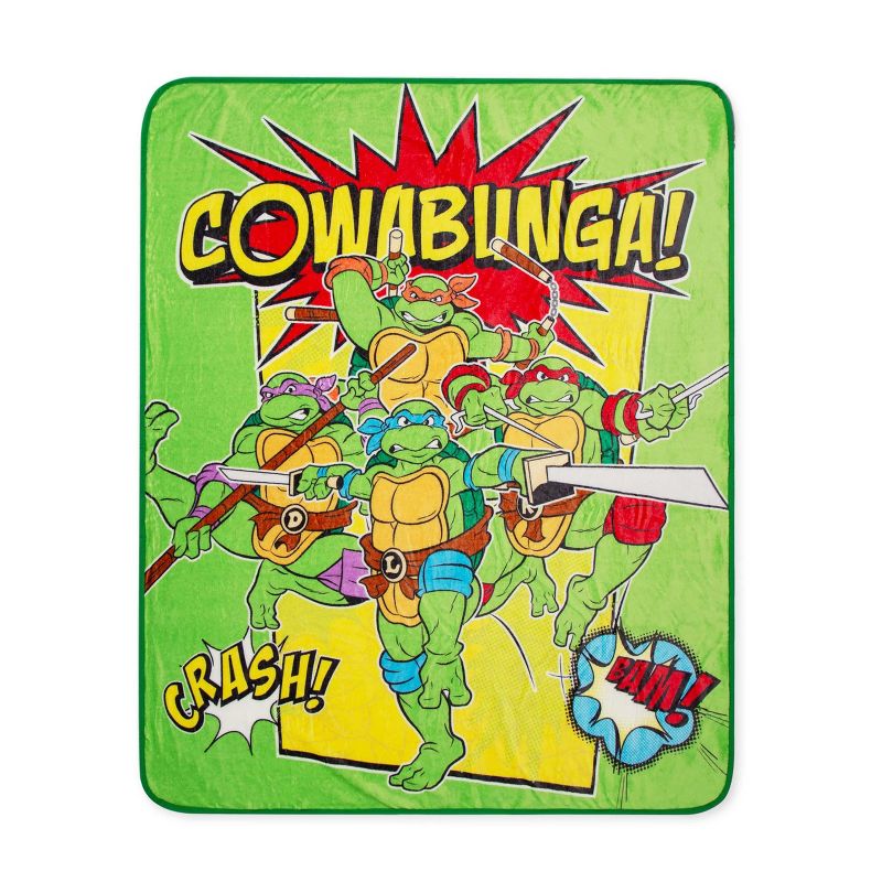 Silver Buffalo Teenage Mutant Ninja Turtles "Cowabunga" Fleece Throw Blanket | 50 x 60 Inches, 1 of 10