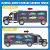 Skirfy Carrier Truck Toys for ages 3+, Portable & Double Side Storage Toy with 12 Race Cars, black - 4 of 4