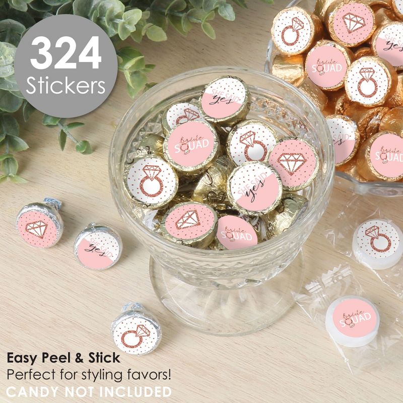 Big Dot of Happiness Bride Squad - Rose Gold Bridal Shower or Bachelorette Party Small Round Candy Stickers - Party Favor Labels - 324 Count, 2 of 8