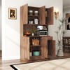 Okak Kitchen Buffet Cabinet with 6-Doors Multifunctional Sideboard Cabinet with 1-Open Shelves and 1-Drawer - 2 of 4