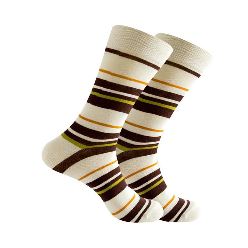 Classic Brown Striped Socks from the Sock Panda (Men's Sizes Adult Large), 1 of 2