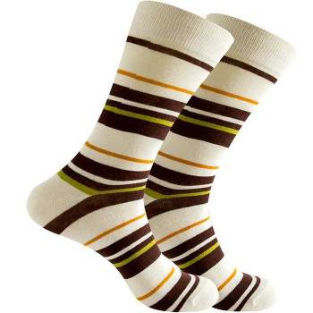 Classic Brown Striped Socks from the Sock Panda (Men's Sizes Adult Large)