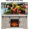 TV Stand with Fireplace for 65+ Inch TV, Farmhouse Entertainment Center with 18" Fireplace & Sliding Door, Wood TV Consoles for Living Room - 4 of 4