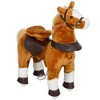 Whisen Kids’ Plush Ride-On Rocking Horse with Wheels and Footrest Motion, Riding Toy Gift for 3-5 Years Old - Brown - 4 of 4