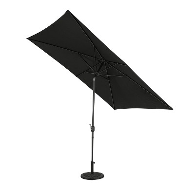 Bimini 10' Black Rectangular Market Umbrella with Steel Frame