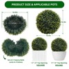 Artificial Boxwood Topiary Ball Set of 2, Faux Decorative Topiary Ball, All-Year Green Topiary Ball for Backyard Balcony Garden - 2 of 4