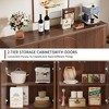Lirago,4-Door Accent Storage Cabinet – Brown Semicircle-Door Sideboard with Tiered Shelves – Modern Living/Dining Room - 4 of 4