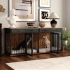 Famapy 86.6" Brown Large Dog Crate Furniture with 4 Drawers Multi-Purpose Furniture Style Dog Crate - 3 of 4