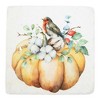 Ganz 3.75 In Sunflower Robin Pumpkin Coasters Bird Mushroom Flower Coasters - 4 of 4