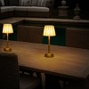 ALOADECOR Glam Cordless Brass Table Lamp Touch Control with 3 Way Classic Elegant Dimmable Rechargeable LED Lamp with Fabric Shade（2 Pack) - 2 of 4