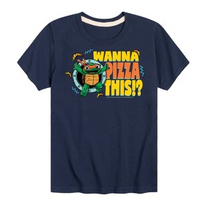 Boys' - Teenage Mutant Ninja Turtles Mutant Mayhem - Mikey Wanna Piece of This Short Sleeve Graphic T-Shirt - 1 of 3