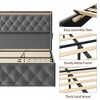 GustoWave Velvet Upholstered Platform Bed Frame, with LED Lights/Charging Station/Wingback Headboard/4 Storage Drawers - 2 of 4