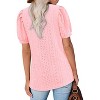 Imily Bela Womens Summer Square Neck Tunic Top Chic Short Sleeve Eyelet Tee Fit Style - 4 of 4
